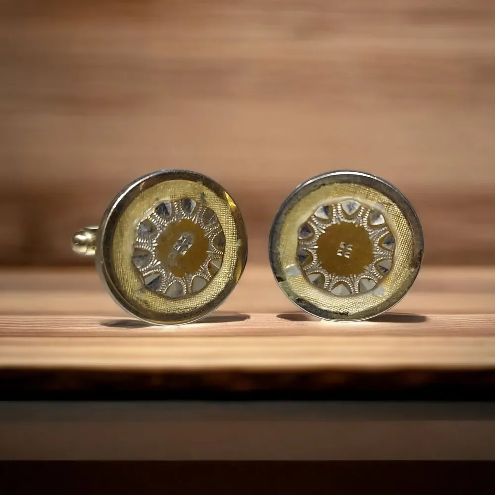 Vintage Cuff links Gold and silver colors 3/4